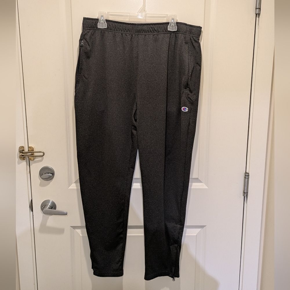 3/$30 EUC Champion XL Men's Grey Stretch Leggings with Zip Bottoms